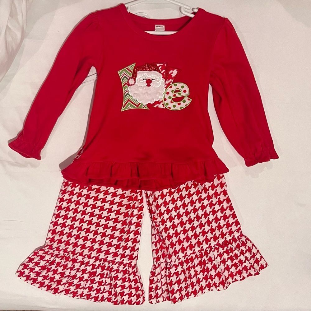 Girls 2-Piece Appliquéd Christmas Set NWOT 2T